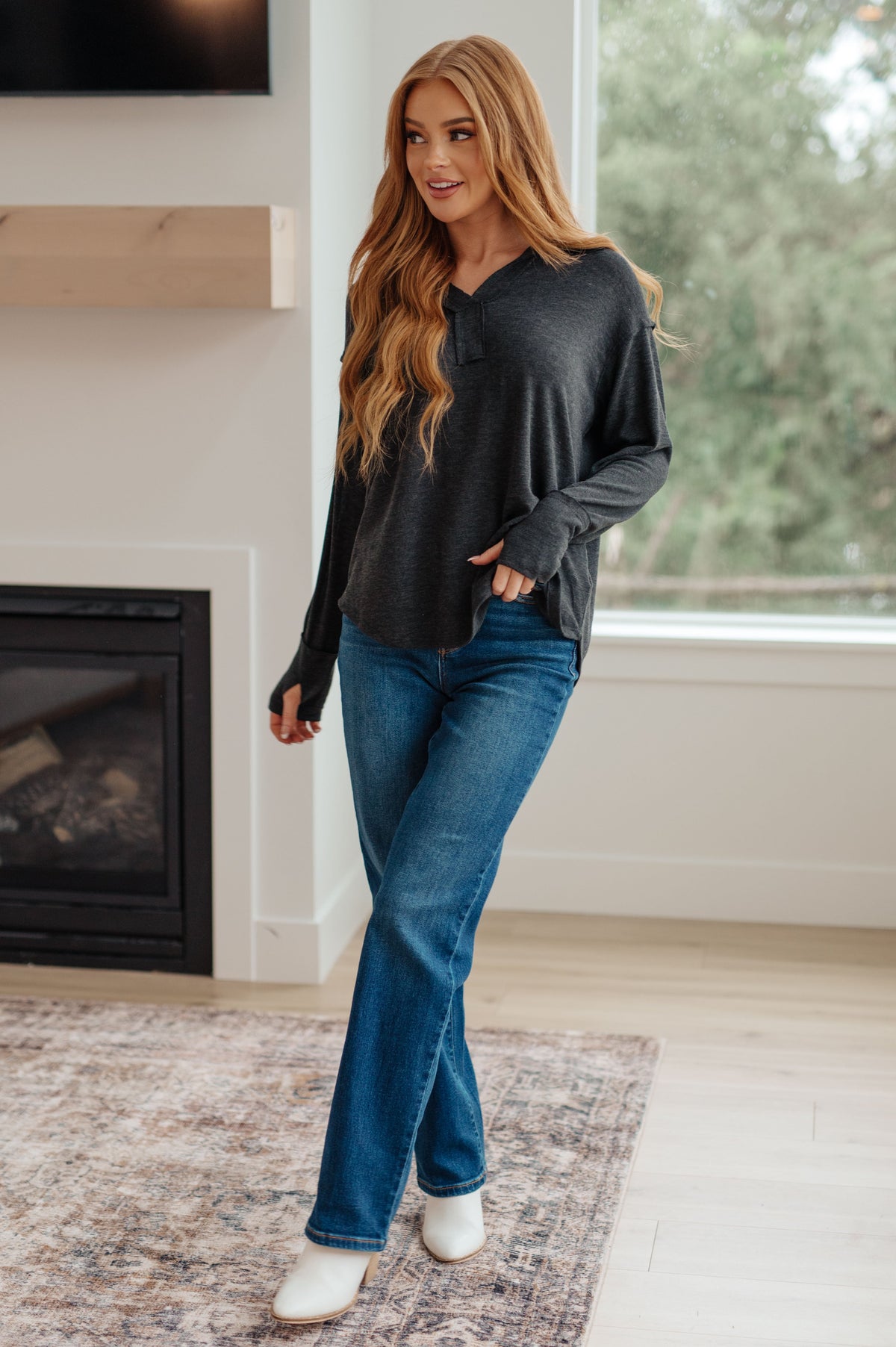 Good Luck Charm Long Sleeve Top in jersey knit – alternate view 3