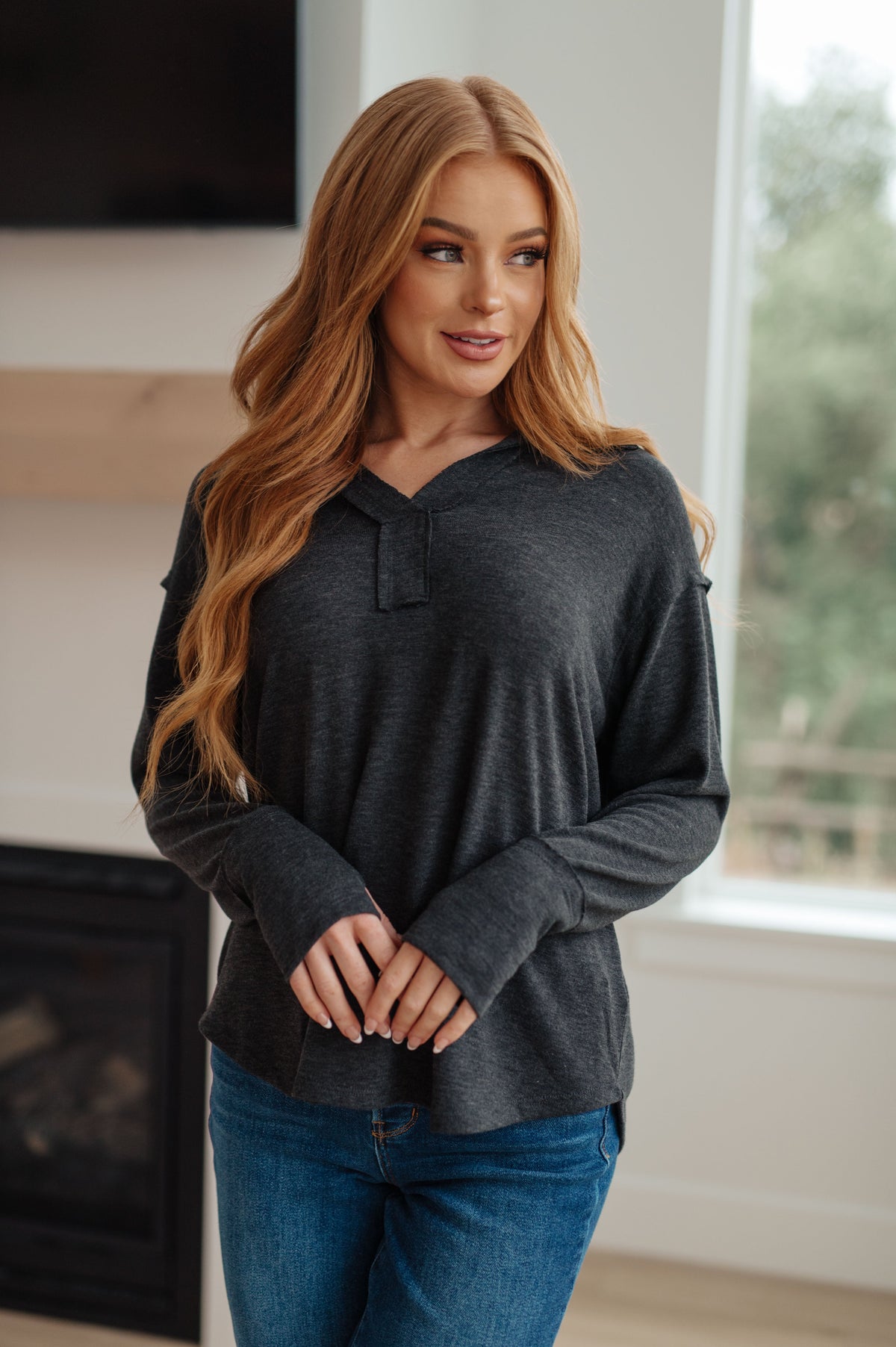 Good Luck Charm Long Sleeve Top in jersey knit