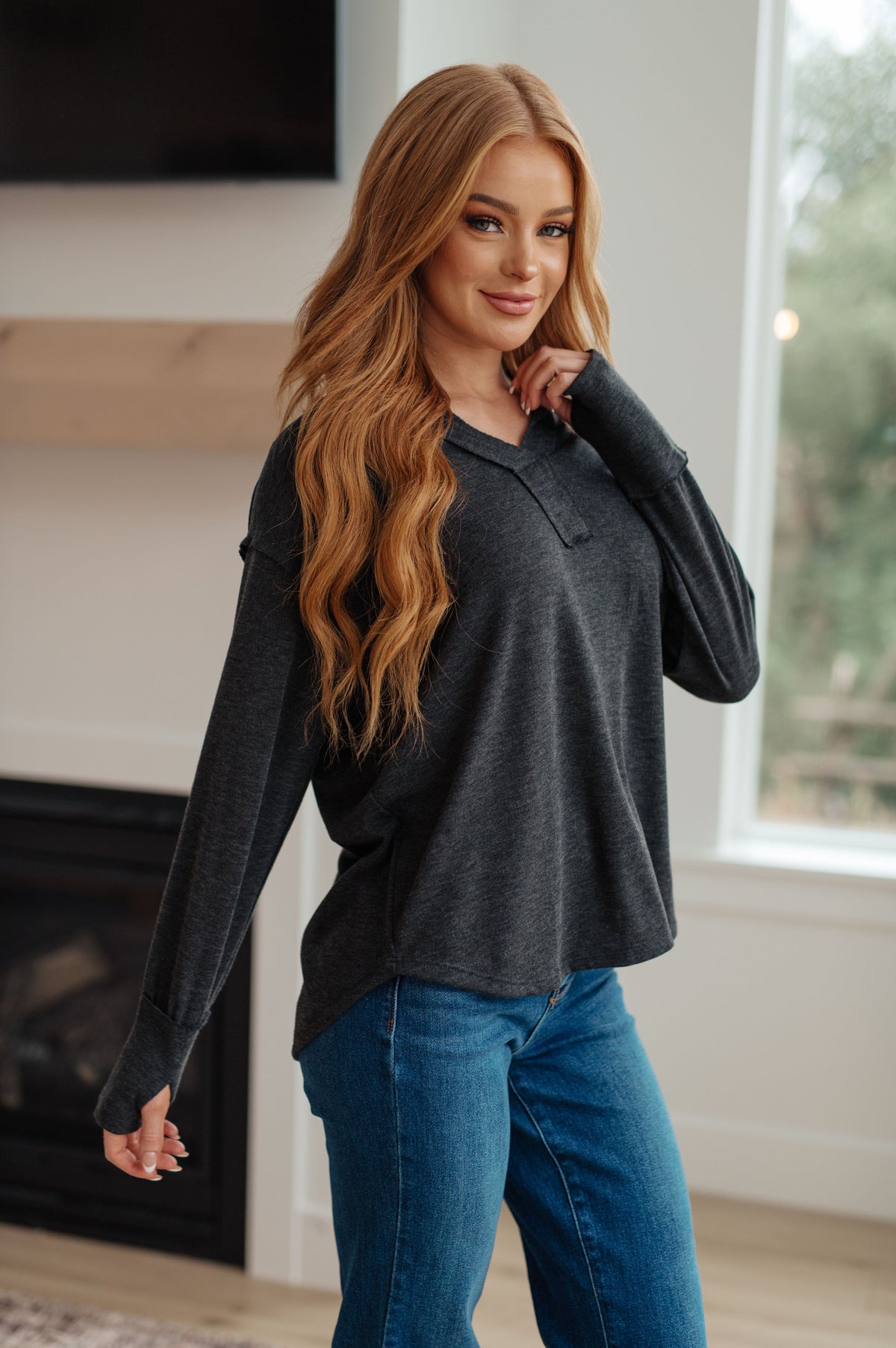 Good Luck Charm Long Sleeve Top in jersey knit – alternate view 5