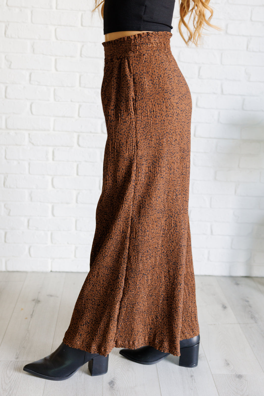 Harmony High Rise Wide Leg Pants in Brown – alternate view 5