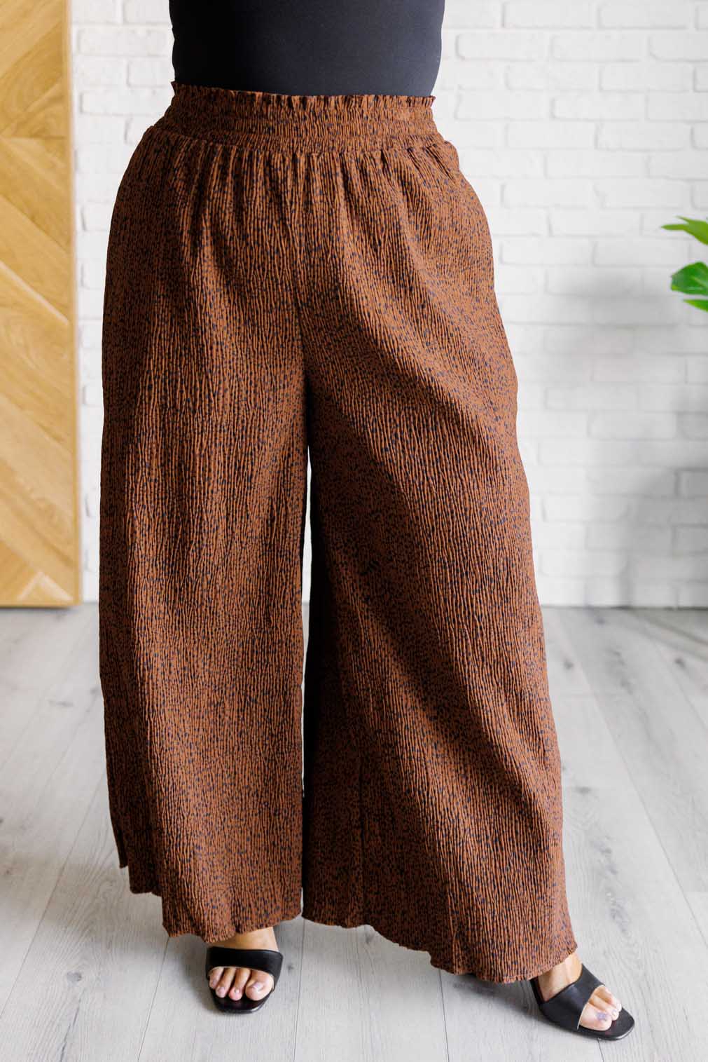 Harmony High Rise Wide Leg Pants in Brown – alternate view 4