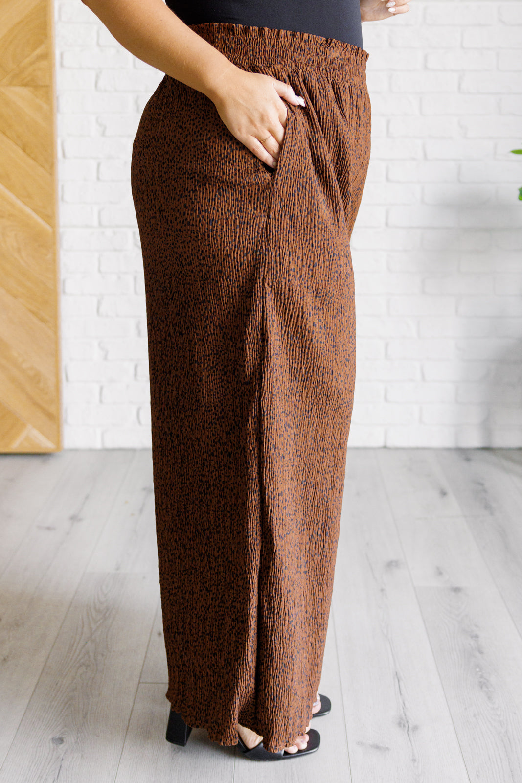 Harmony High Rise Wide Leg Pants in Brown – alternate view 6