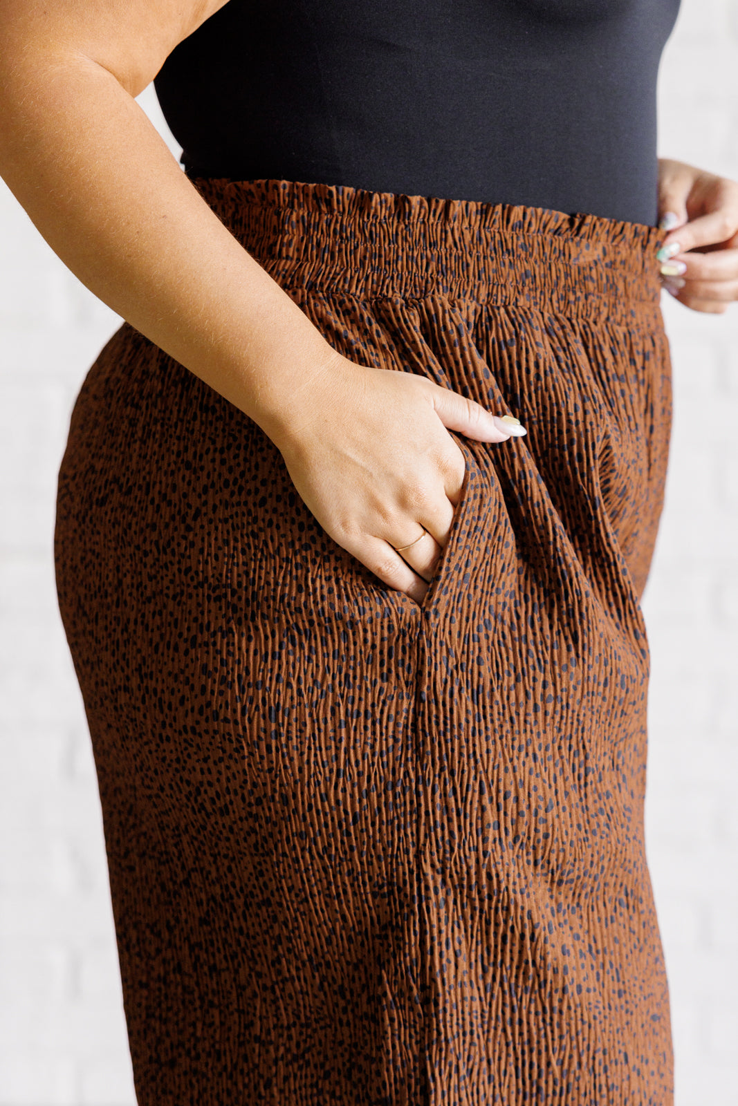 Harmony High Rise Wide Leg Pants in Brown – alternate view 7