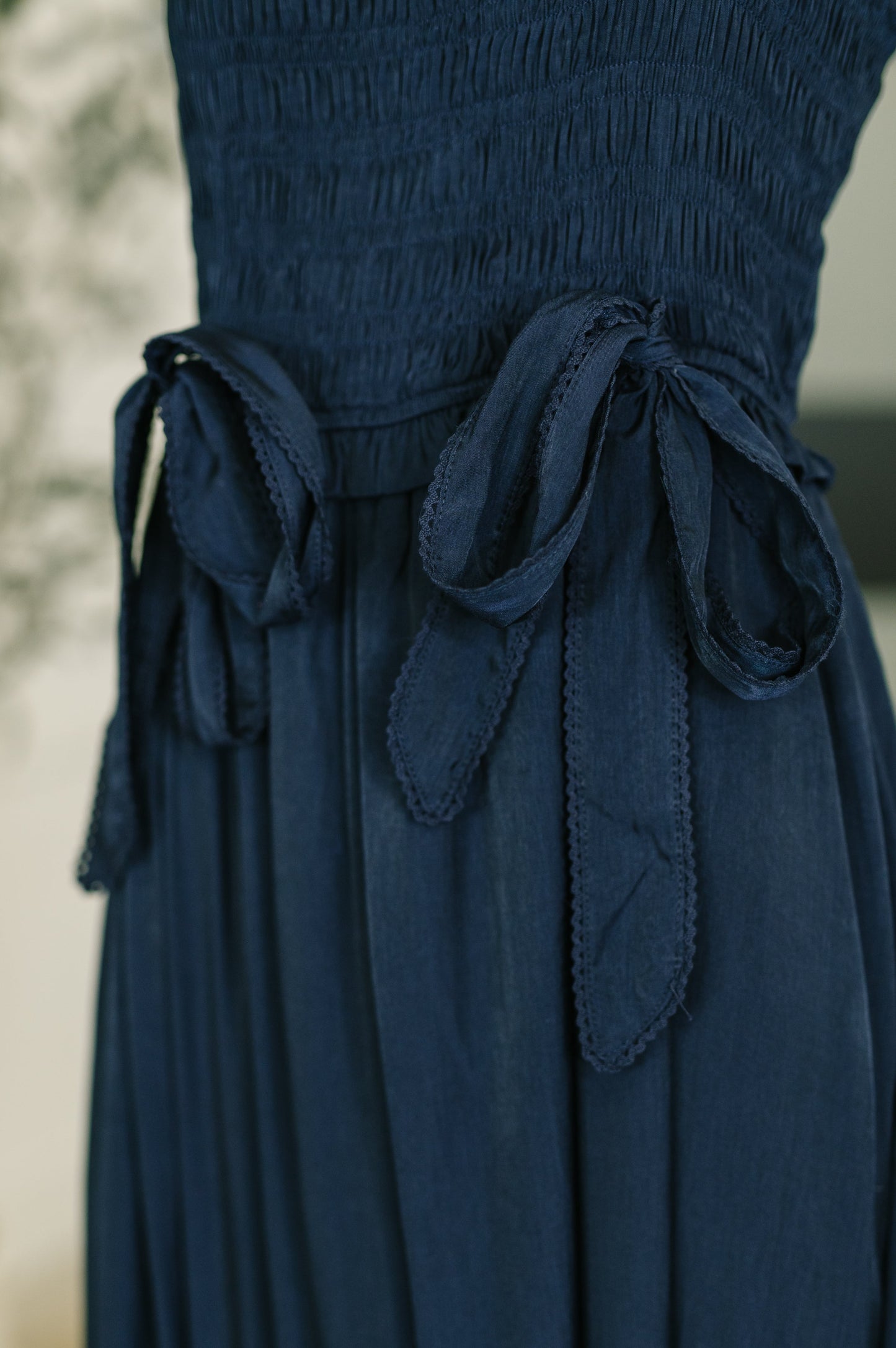 Hold Me Down midi dress in navy poplin – alternate view 2