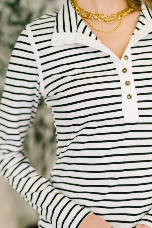I Know What I Want Long Sleeve Henley Top- 8/27/2026 – form-fitting ribbed knit with high-stretch fabric – alternate view 2