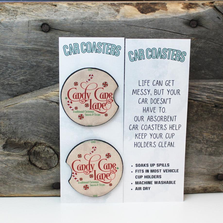 Candy Cane Lane Christmas Car Coasters Car Coaster Tea Shirt Shoppe