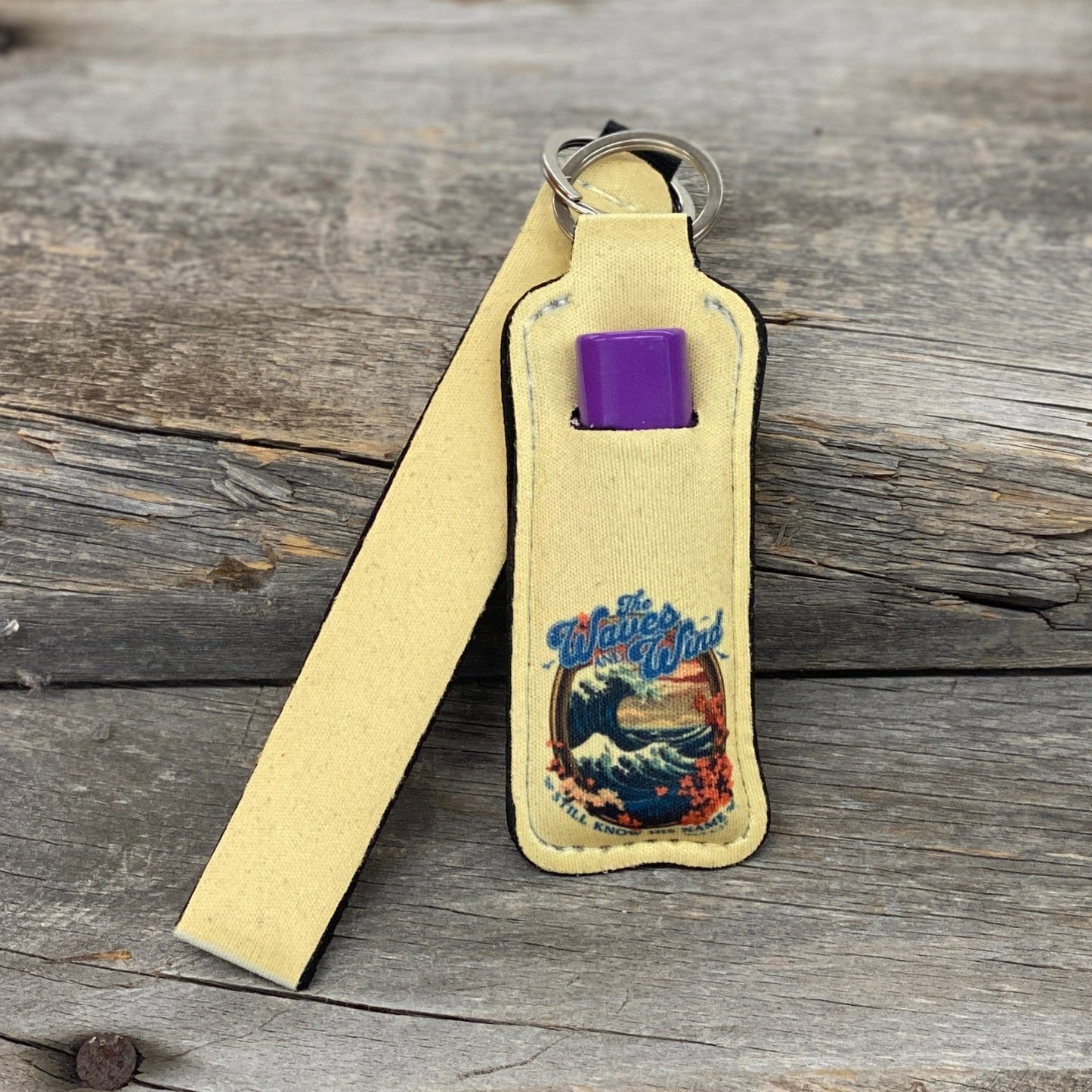 The Waves And Wind Chapstick Keychain Holder