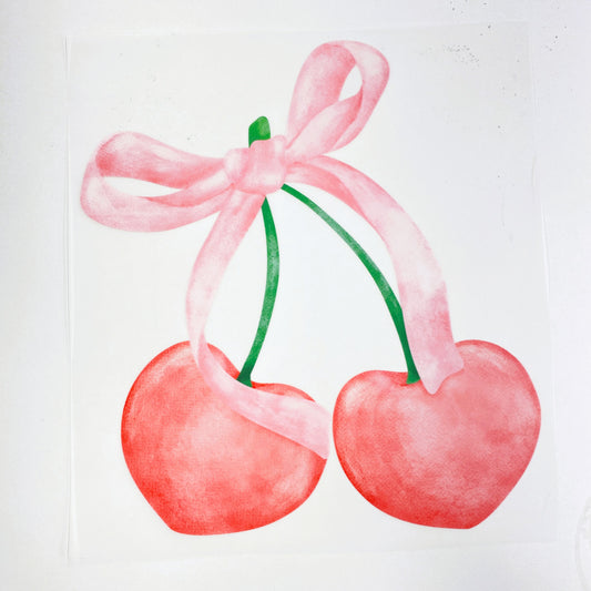 Coquette Cherry Hot Peel Custom Full Color Ready For Press DTF Print Transfer, Direct To Film DTF Tea-Shirt Shoppe