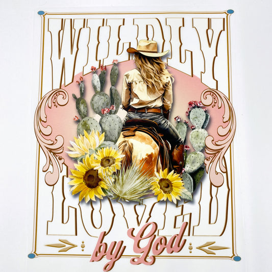 Wildy Loved by God Hot Peel Custom Full Color Ready For Press DTF Print Transfer, Direct To Film DTF Tea-Shirt Shoppe
