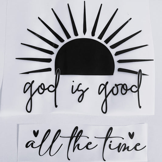 God Is Good Hot Peel Custom Full Color Ready For Press DTF Print Transfer, Direct To Film DTF Tea-Shirt Shoppe