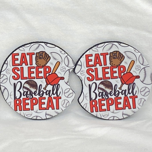 Eat Sleep Baseball Repeat Car Coaster Tea Shirt Shoppe Wholesale