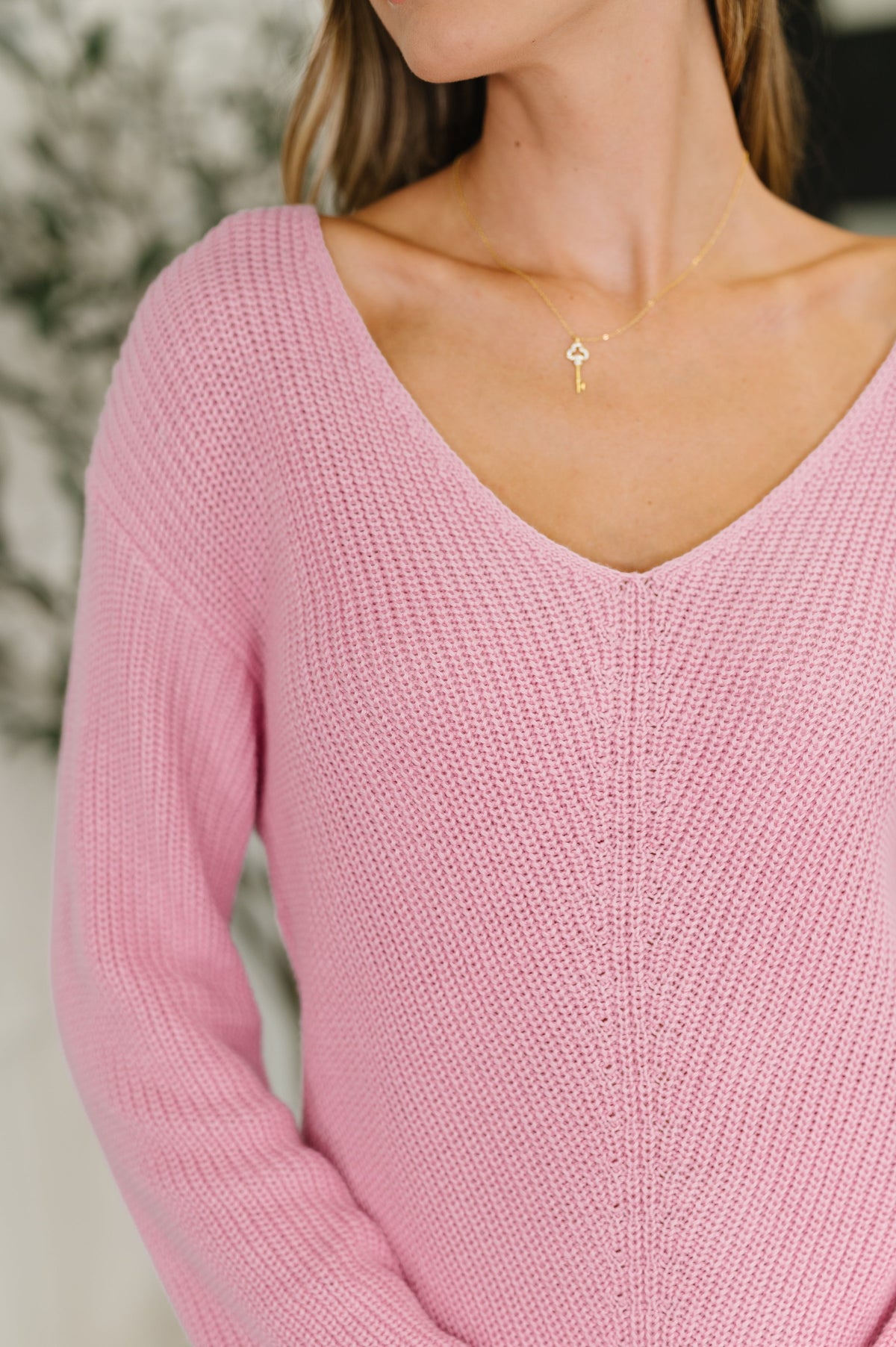 I'm All Yours V-Neck Sweater in sweater knit – alternate view 2