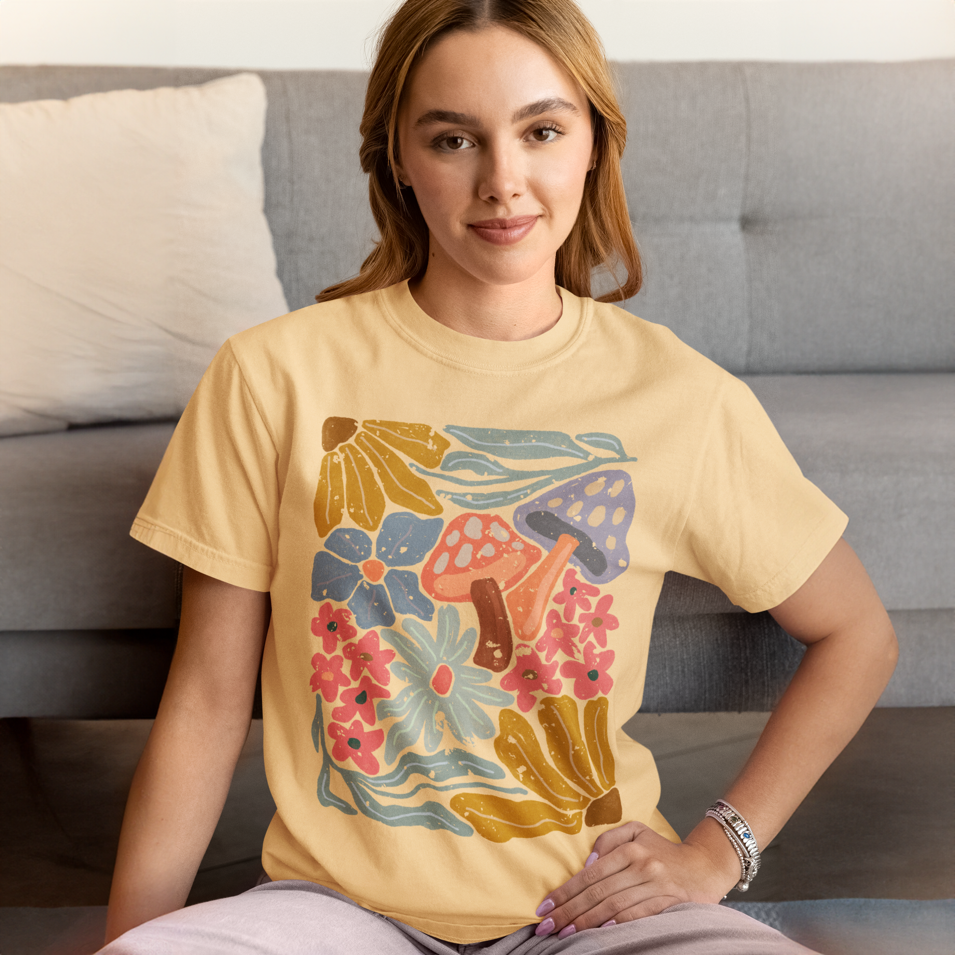 In The Spring Grahic Tee T-shirt Tea Shirt Shoppe S Yellow Haze