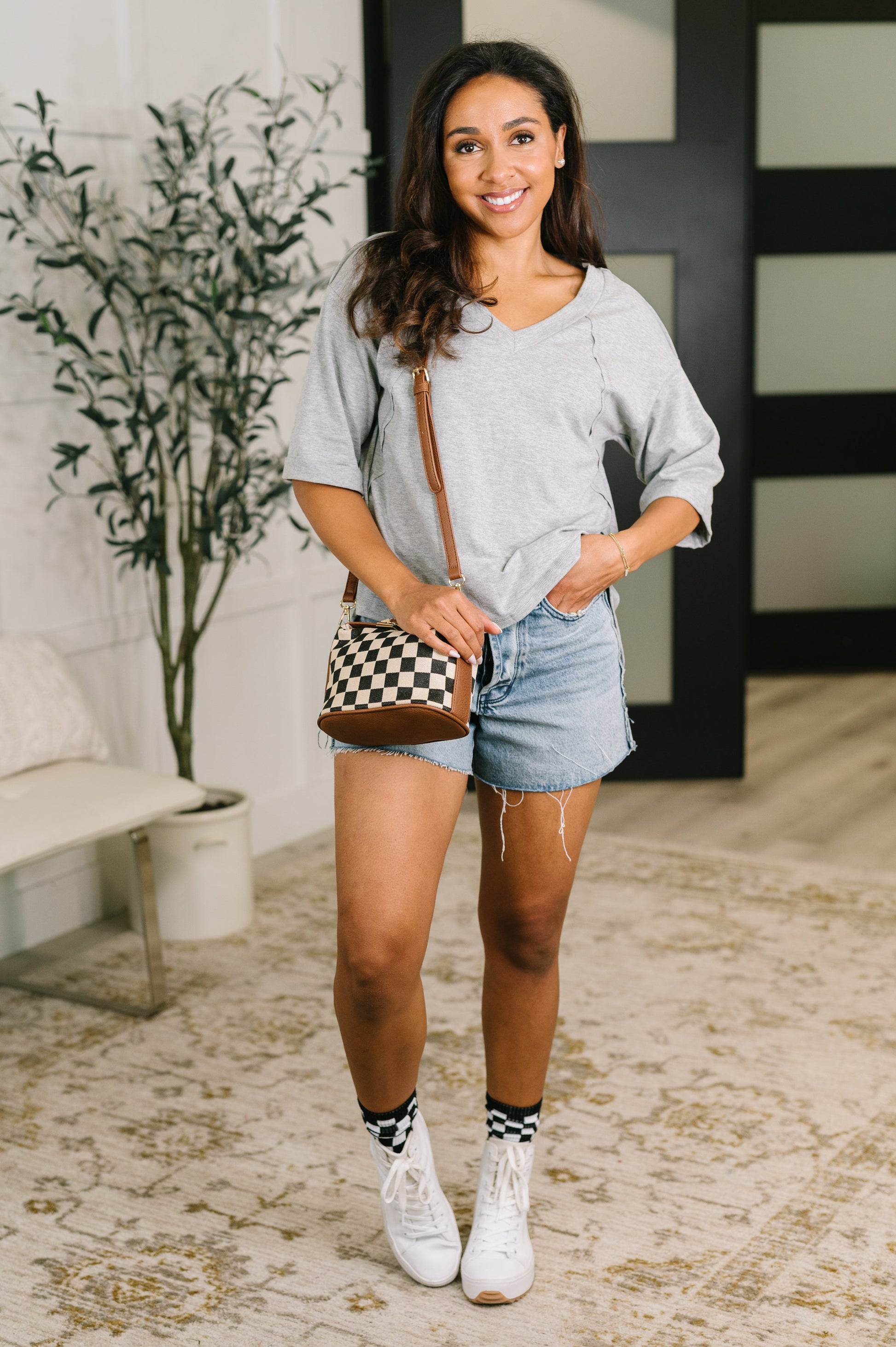 It's All You Oversized Tunic Top in Grey – alternate view 3