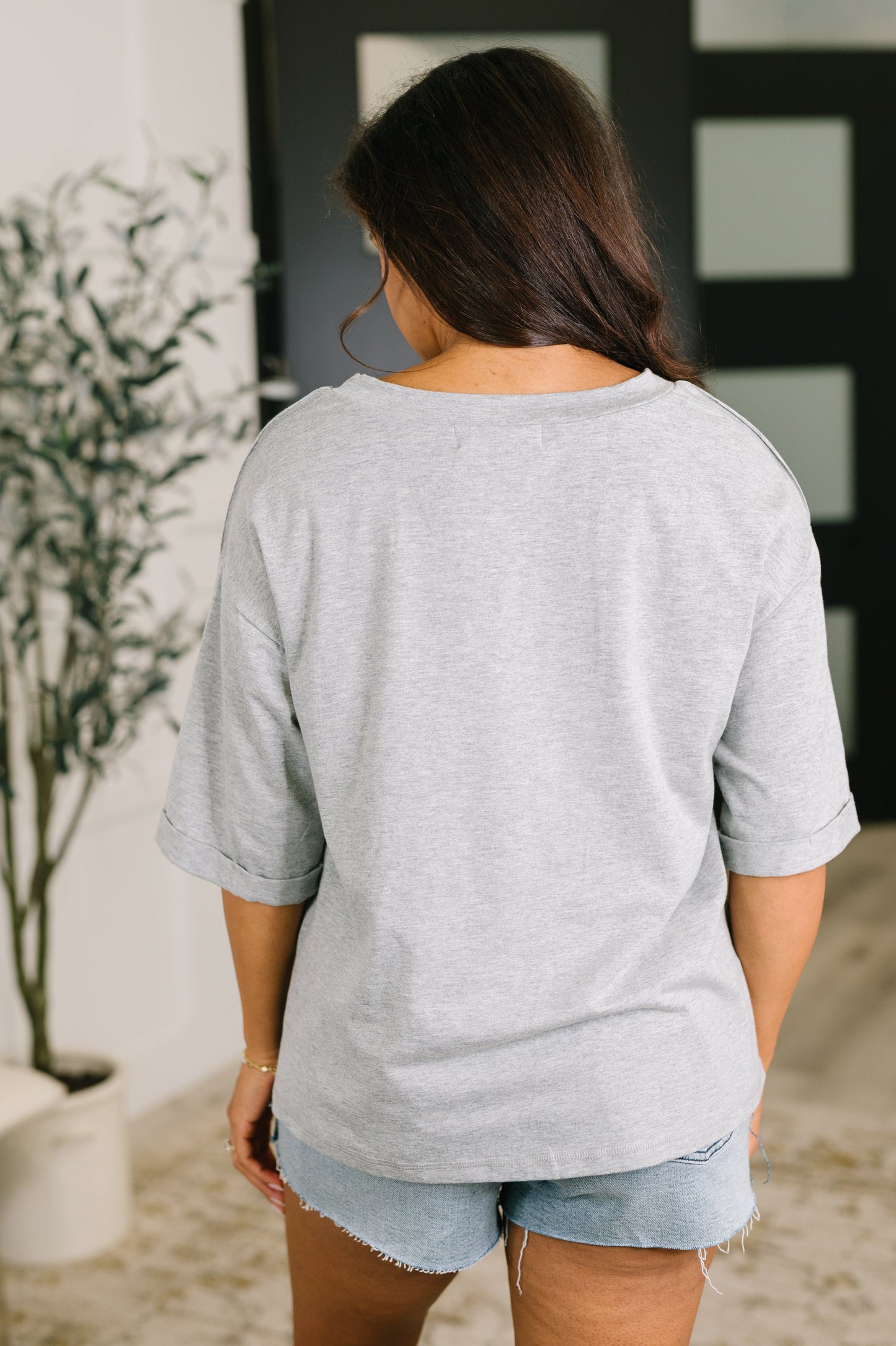 It's All You Oversized Tunic Top in Grey – alternate view 5
