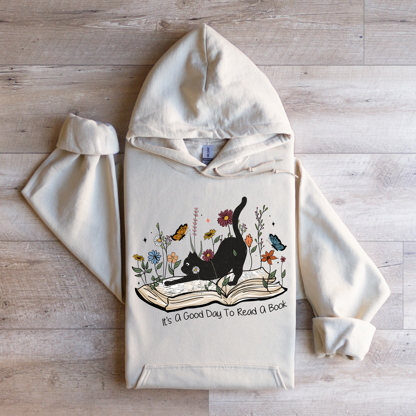 A Good Day To Read Graphic Hoodie Sweatshirt Tea Shirt Shoppe Small Sand