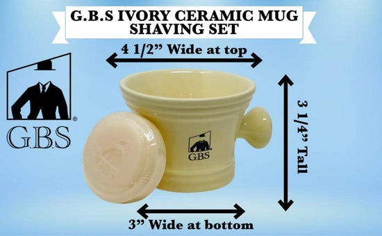 GBS 3 Piece  Mug, brush and Shaving soap Set - Black
