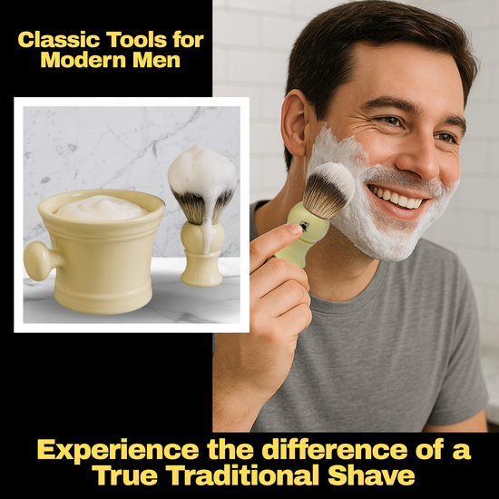 GBS 3 Piece  Mug, brush and Shaving soap Set - Black