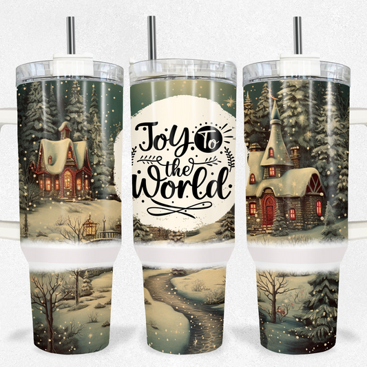 Joy To The World Christmas 40oz Tumbler Tumbler Tea-Shirt Shoppe