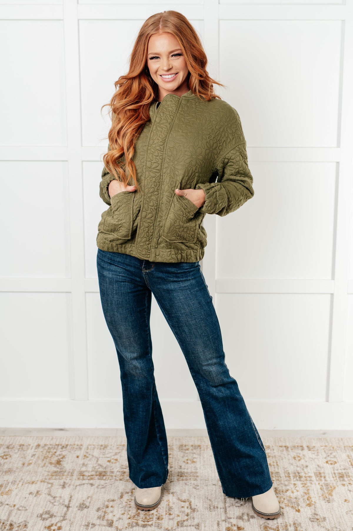 Jungle Explorer Quilted Zip Up Jacket in quilted knit – alternate view 4