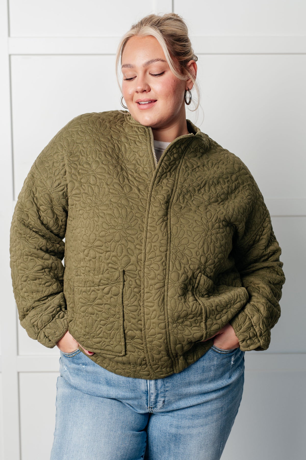 Jungle Explorer Quilted Zip Up Jacket in quilted knit – alternate view 5