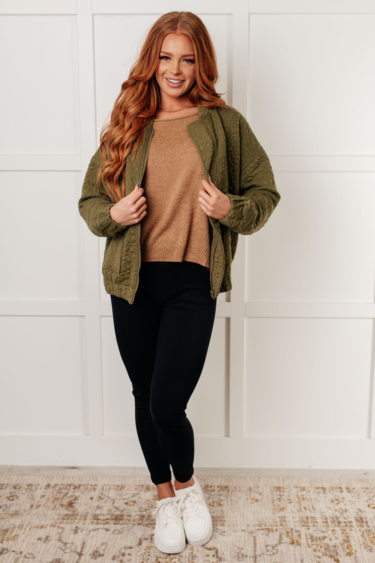 Jungle Explorer Quilted Zip Up Jacket in quilted knit – alternate view 8
