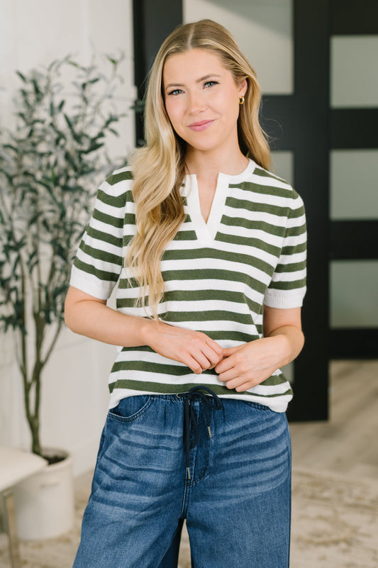 Just Us Two Half Sleeve Top in knit