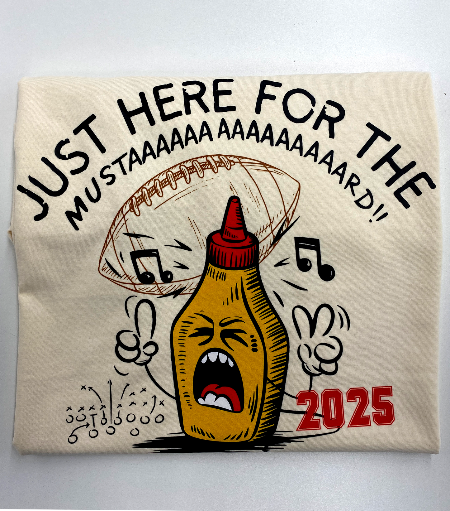 Just Here For The Mustard Superbowl 2025 Half Time Graphic Tee T-shirt Tea Shirt Shoppe