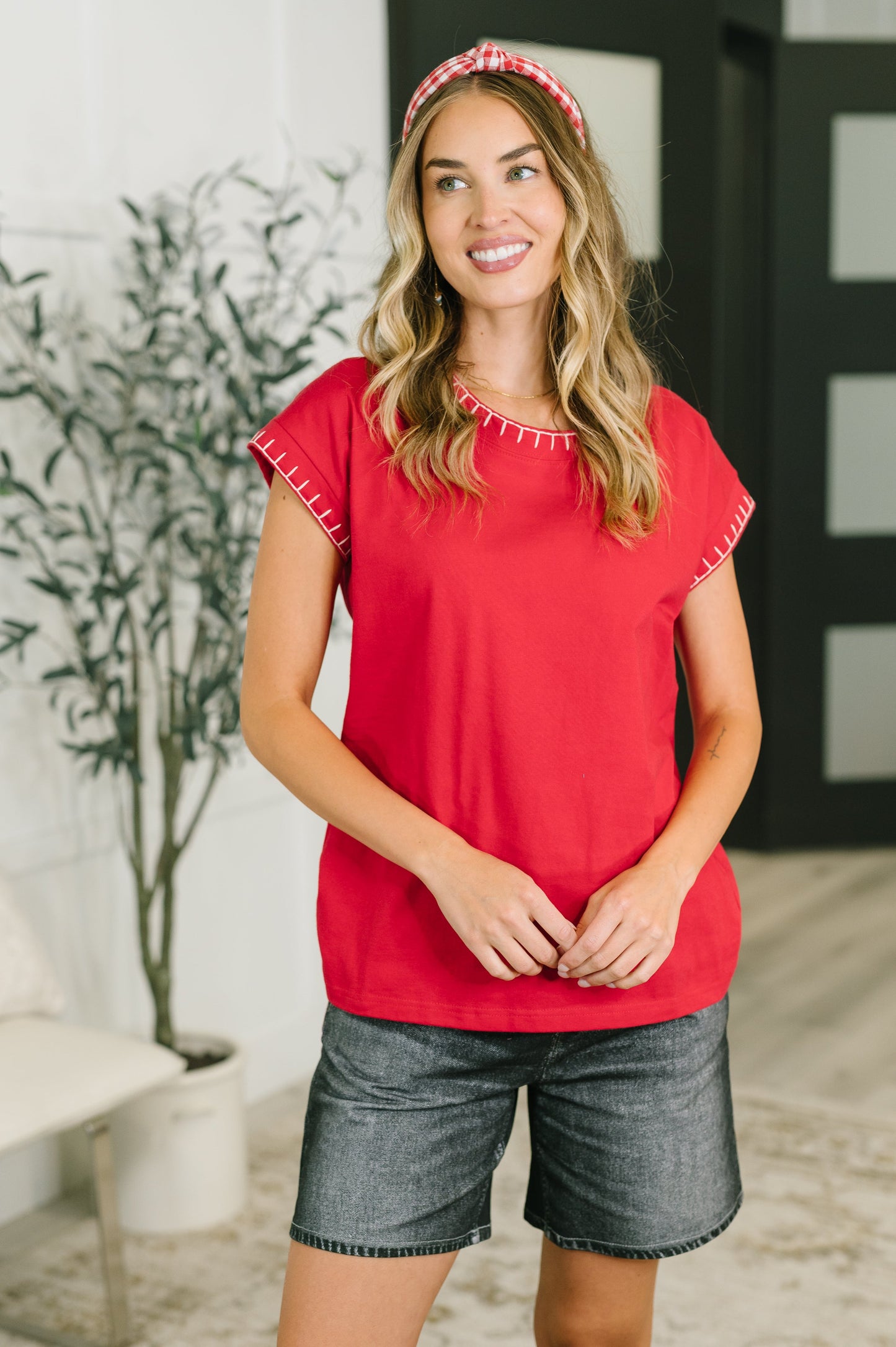 Little Details Trim Detail Top in Ruby