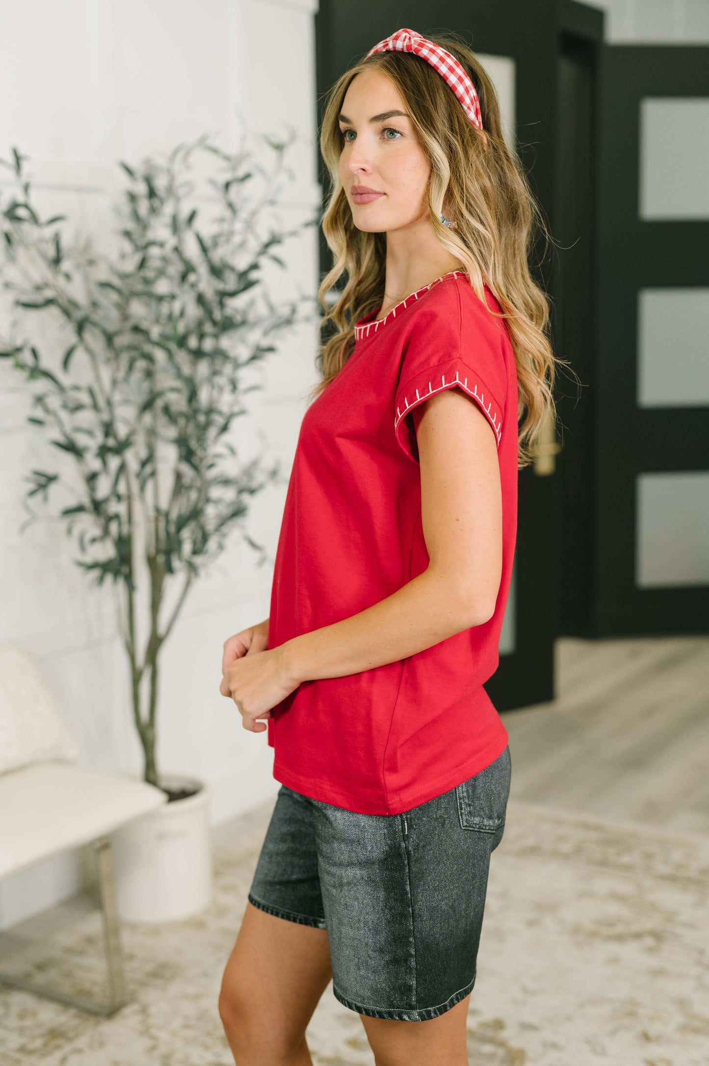 Little Details Trim Detail Top in Ruby