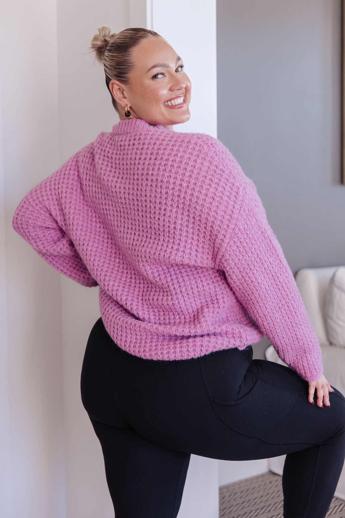 Little Knitter Sweater in waffle knit – alternate view 10