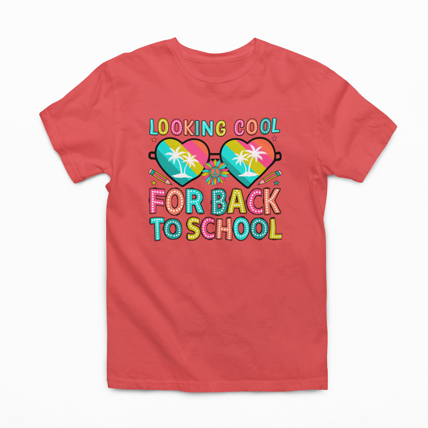 Looking Cool Back to School Youth & Toddler Graphic Tee Youth Graphic Tee Tea Shirt Shoppe 2T Passionfruit