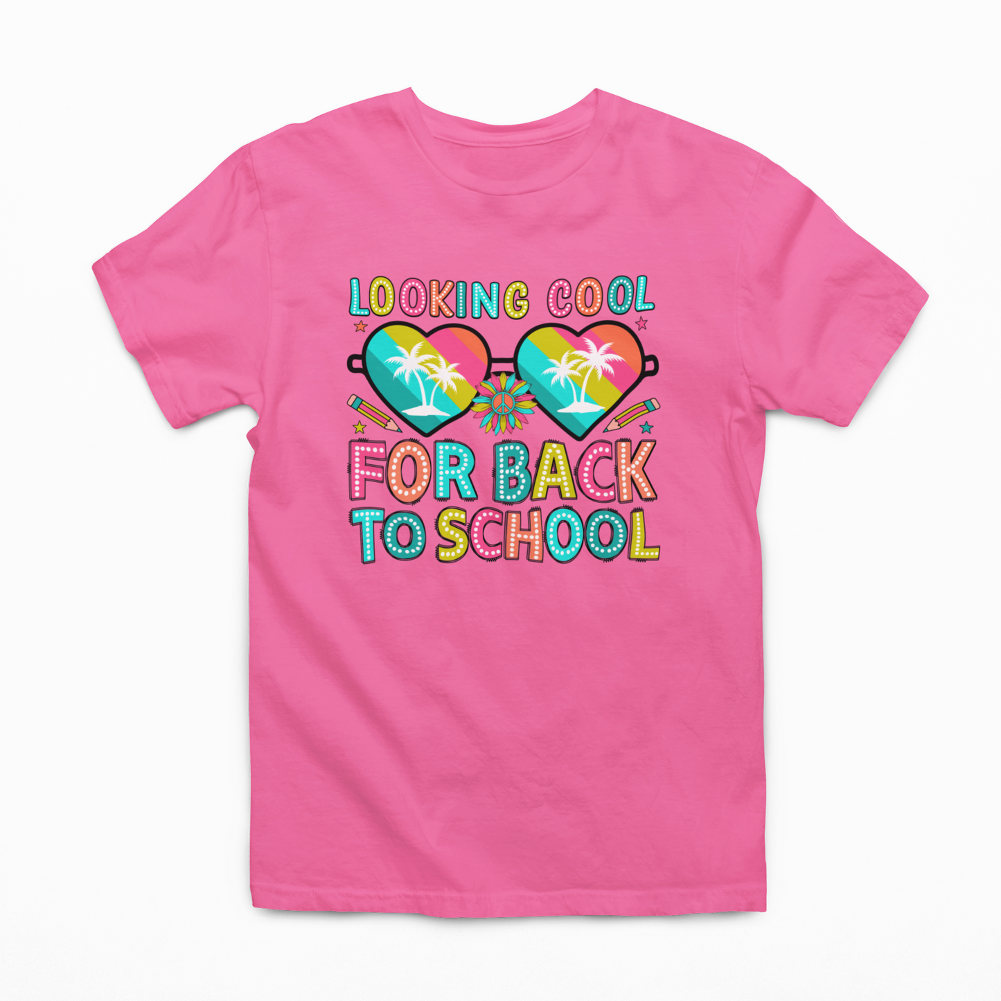 Looking Cool Back to School Youth & Toddler Graphic Tee Youth Graphic Tee Tea Shirt Shoppe 2T Raspberry