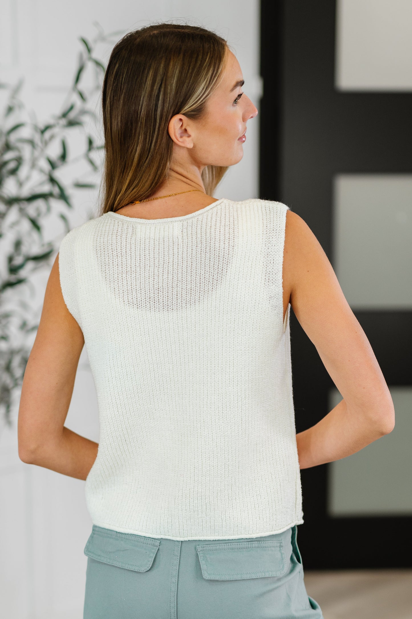 Loose Interpretation Tie Front Knit Vest – alternate view 7