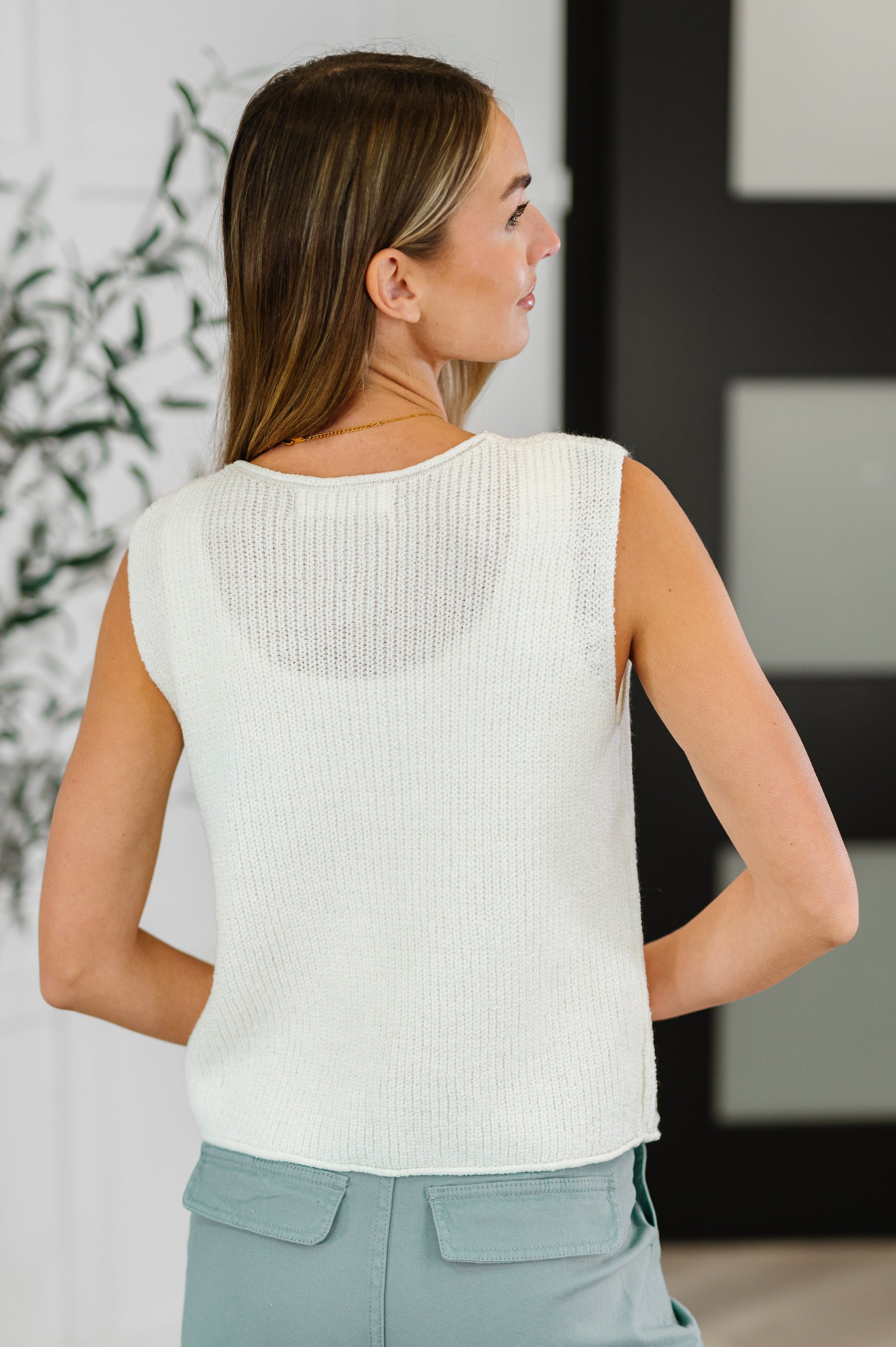 Loose Interpretation Tie Front Knit Vest – alternate view 7