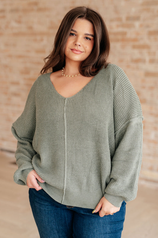 Magi Lune V-Neck Sweater in knit – alternate view 2