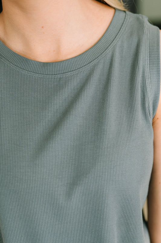 Making Moves Relaxed Tank – ribbed knit fabric with stretch – alternate view 2