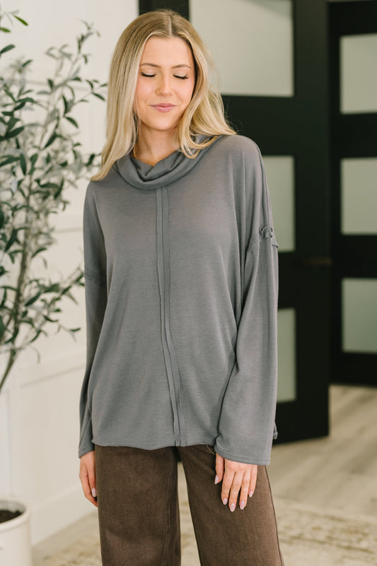 Metro Flow Center Seam Turtleneck in terry