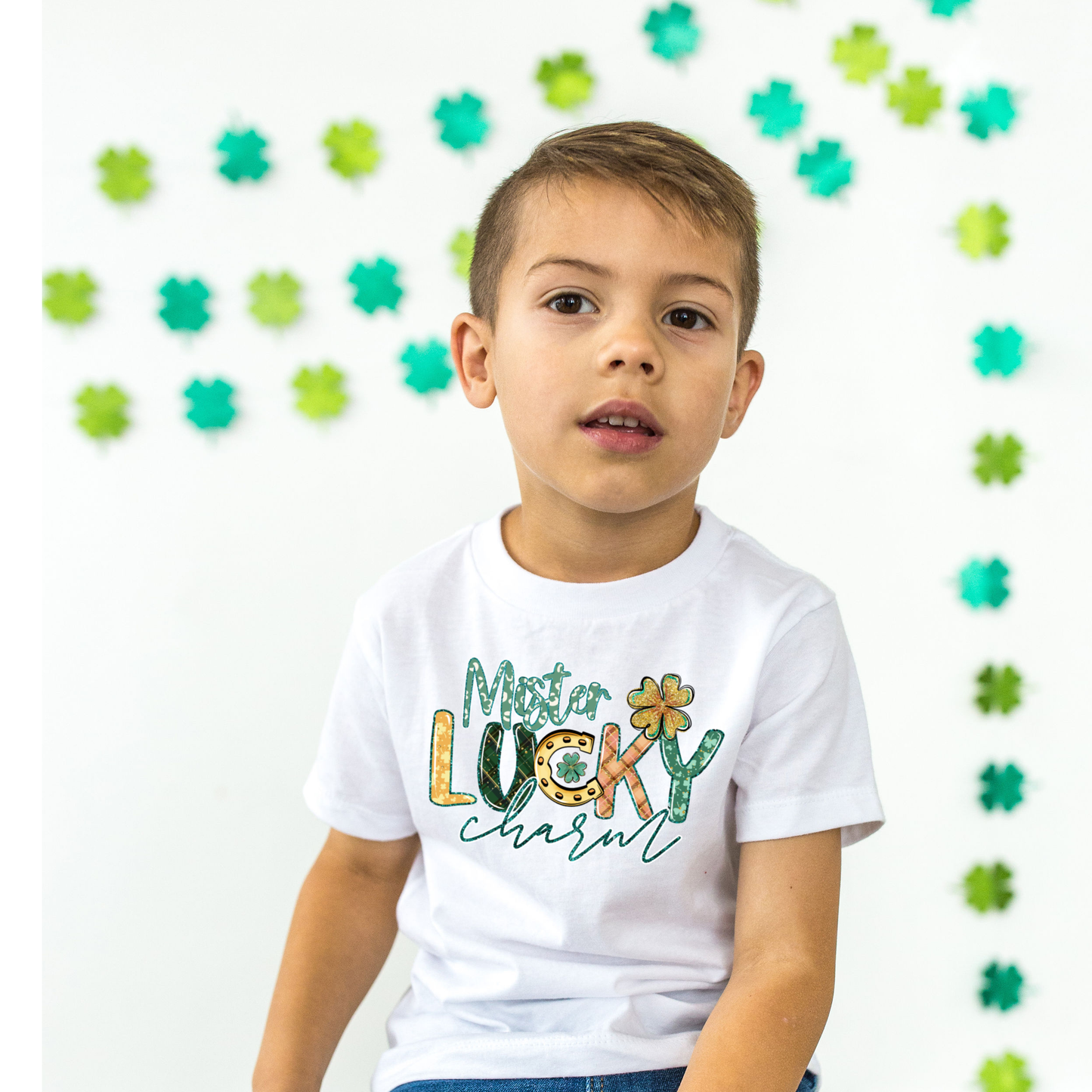 Mr. Lucky Charm Youth & Toddler Graphic Tee Youth Graphic Tee Tea Shirt Shoppe 2T White