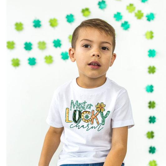 Mr. Lucky Charm Youth & Toddler Graphic Tee Youth Graphic Tee Tea Shirt Shoppe 2T White