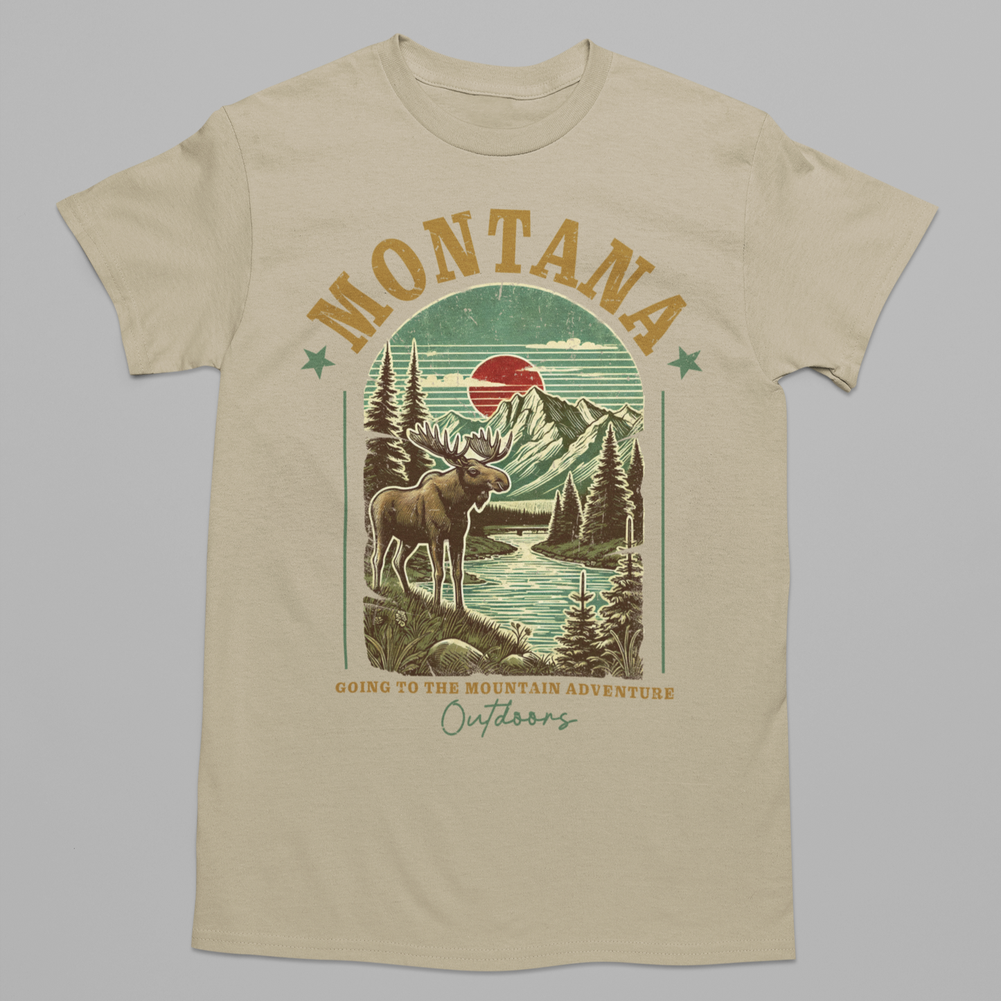 Montana Graphic Tee T-shirt Tea Shirt Shoppe S Tan