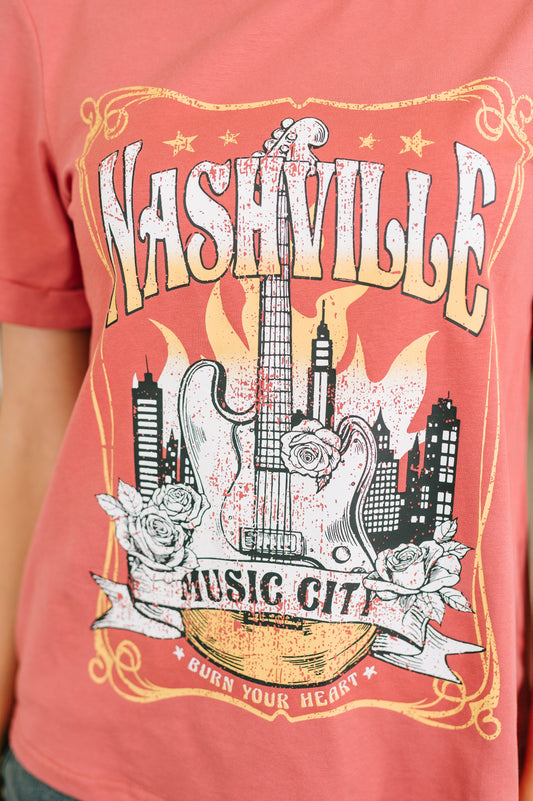 Nashville Music City casual graphic tee in jersey knit – alternate view 2