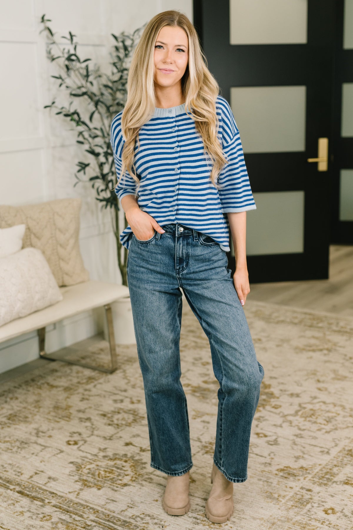 Never Let Me Down Brushed Button Down Cardigan in knit – alternate view 3