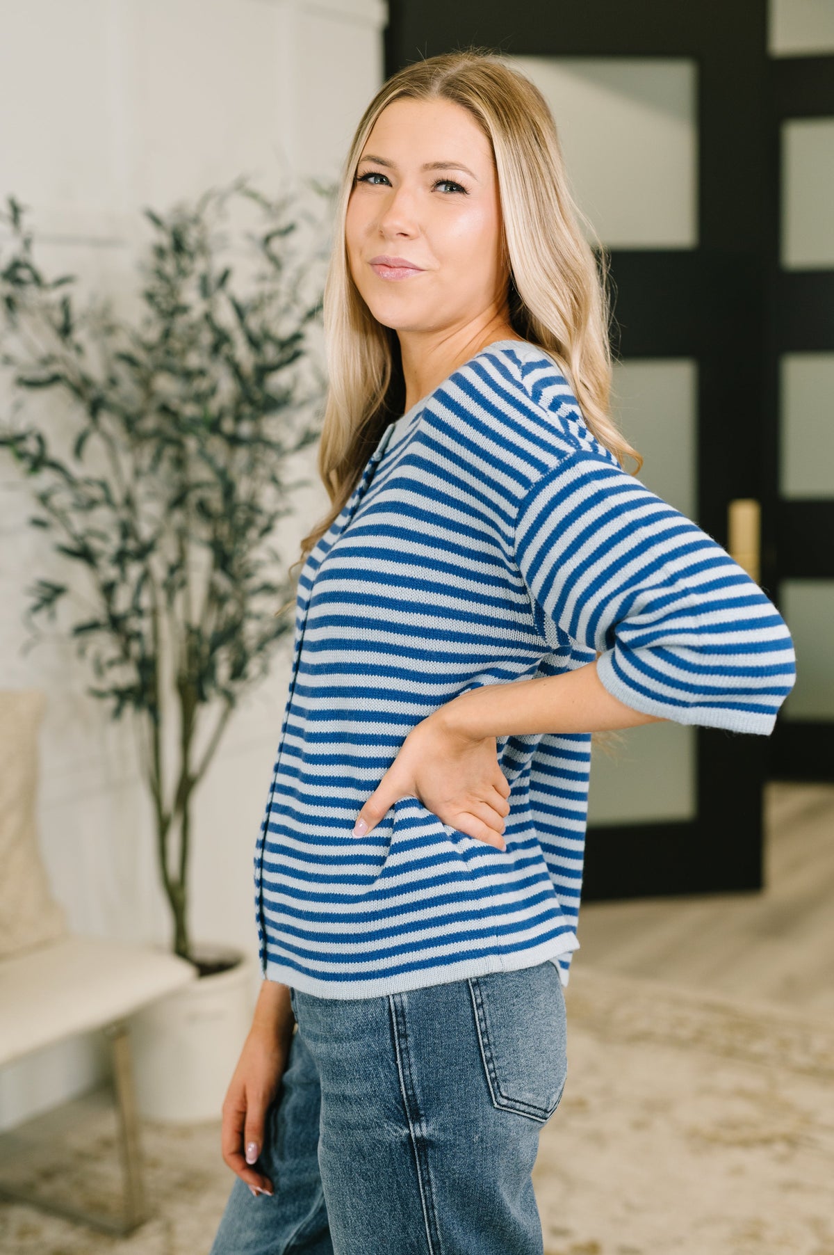 Never Let Me Down Brushed Button Down Cardigan in knit – alternate view 4