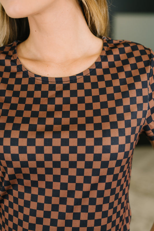 No One Else Checkered Casual Tee T-Shirts Ave Shops
