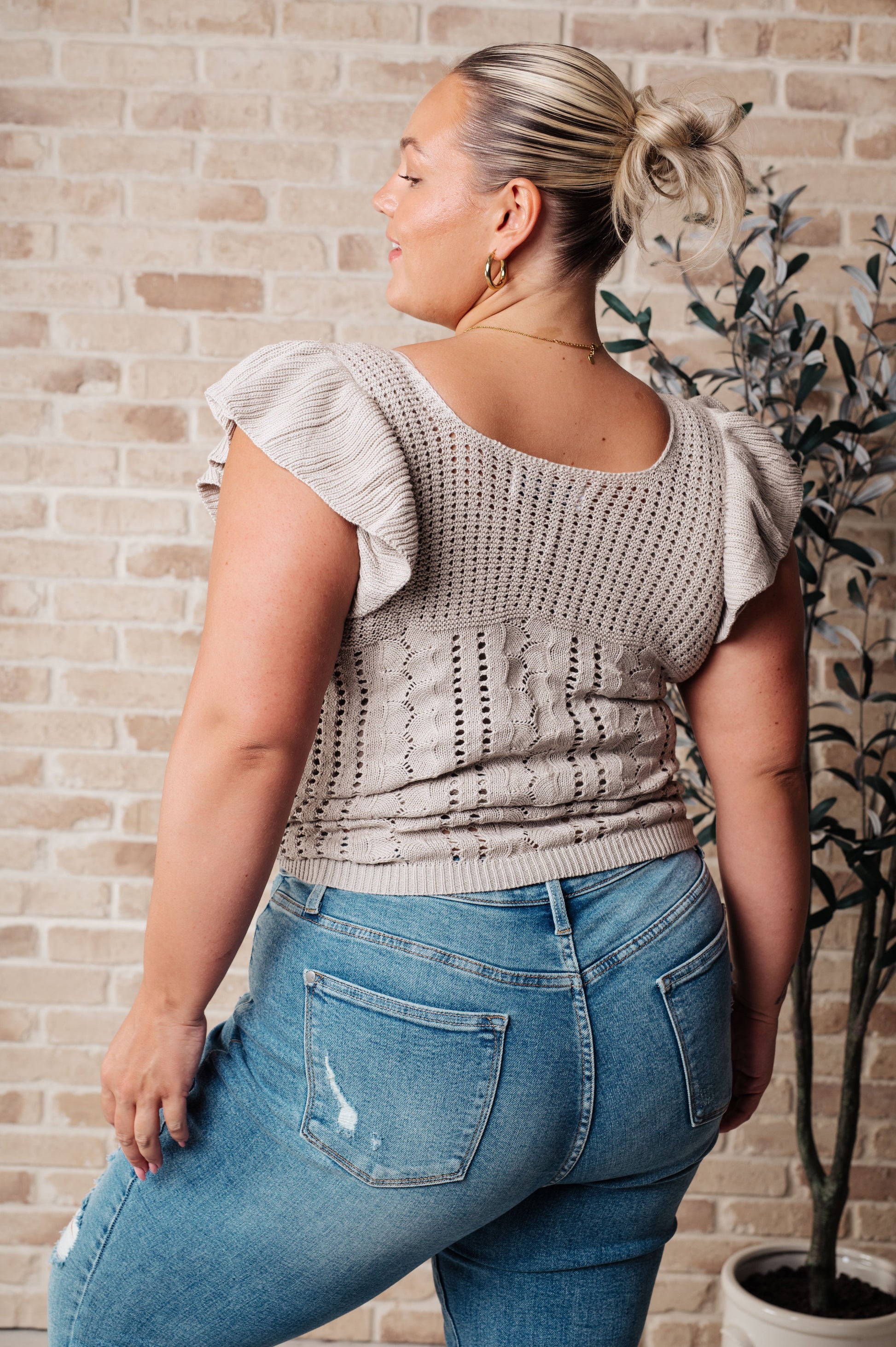 No One Knows Pointelle Knit Top – alternate view 6
