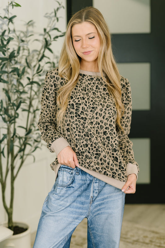 On The Prowl Leopard Print Top in knit
