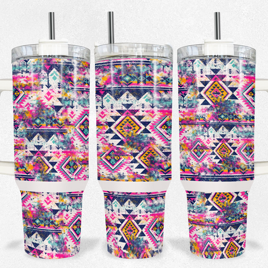 Grunge Aztec Tumbler 40oz Tumbler Tea-Shirt Shoppe