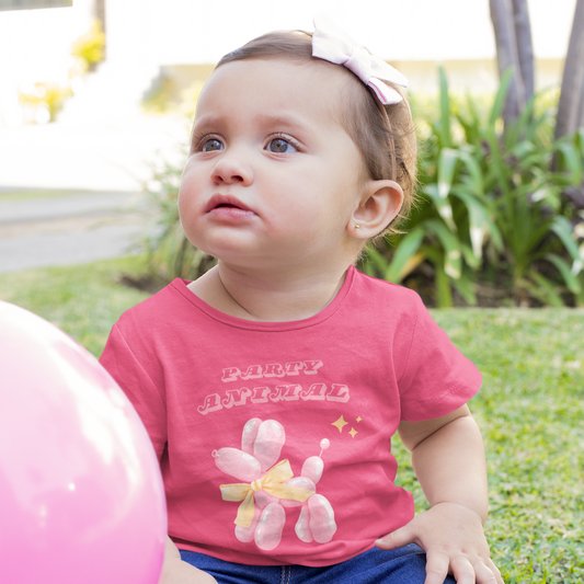 Balloon Party Pup Graphic Tee Youth Graphic Tee Tea Shirt Shoppe 2T Hot Pink