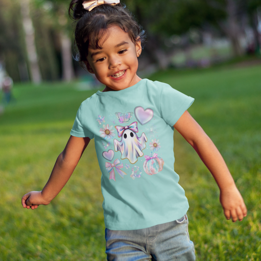Pastel Boo Crew Graphic Tee Youth Graphic Tee Tea Shirt Shoppe 2T Chill
